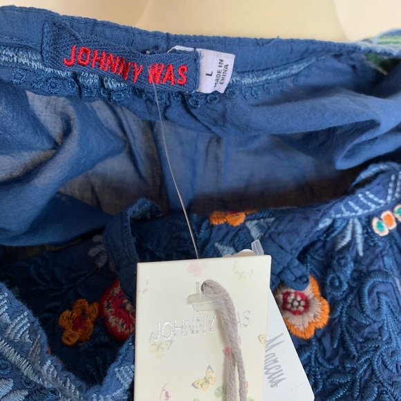 NWT Johnny Was Chelsee Blouse Embroidered Blue - Picture 8 of 8